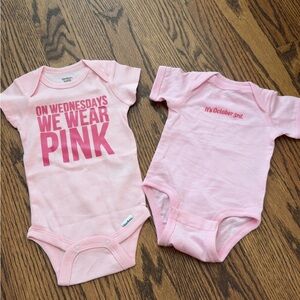 Brand New without tags. Never worn. Pink Graphic Bodysuit Set for Babies